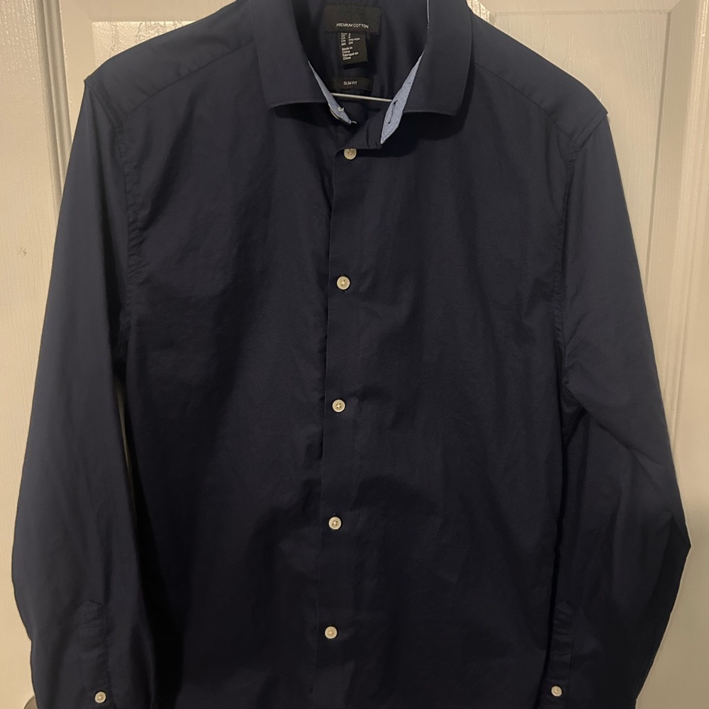 H&M Navy Button-Up Shirt